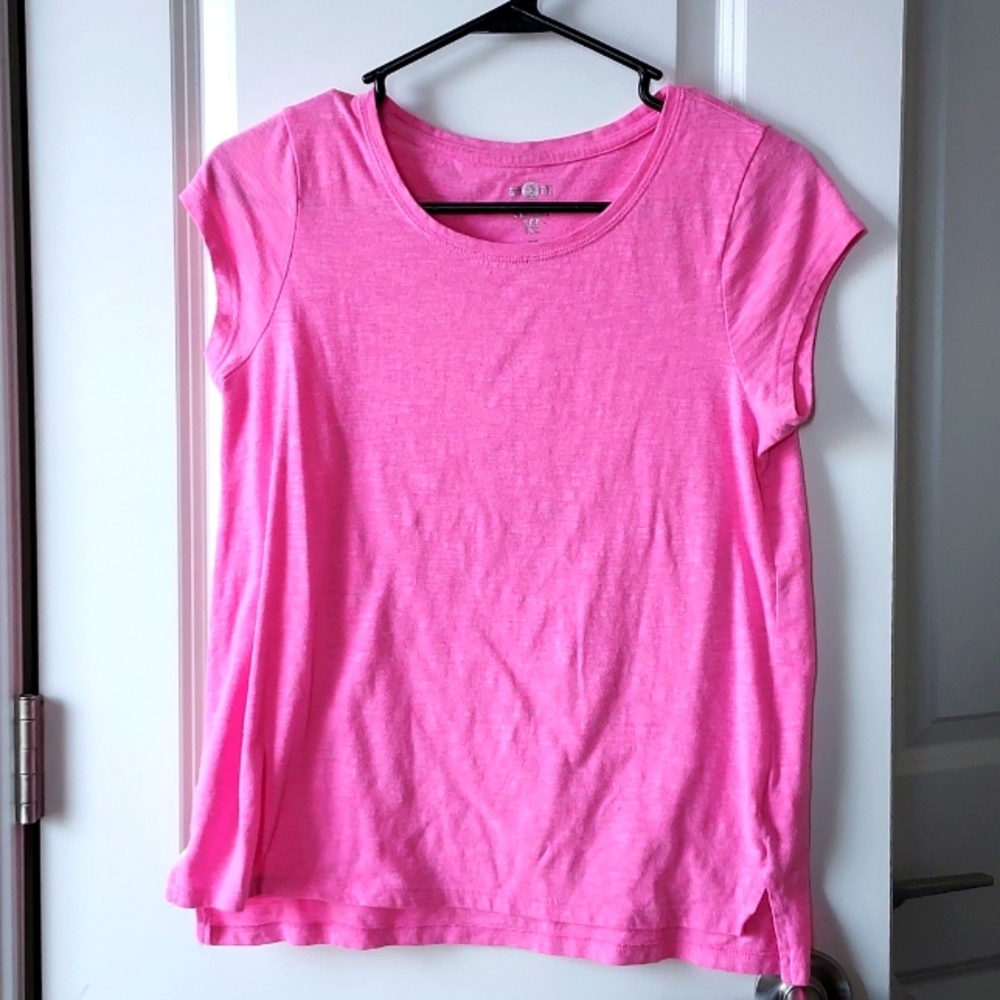 So short sleeve top/tee 14 1/2 size pink